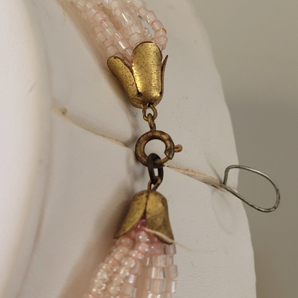 Vintage Beaded Necklace Multi Strand Pale Pink ~ EUC - Picture 3 of 4